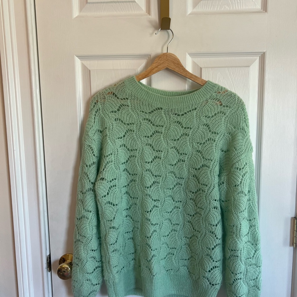 ASOS Green Crew Neck Sweater with Textured Knit